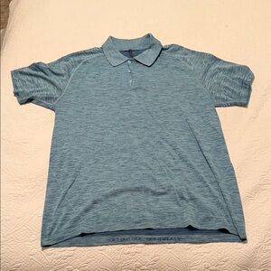 lululemon athletica Heathered Blue Polo Shirt